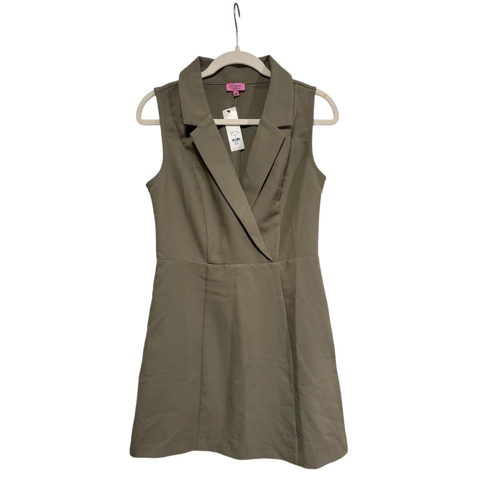 mi ami Sleeveless Blazer Dress in Sage S - Picture 2 of 8